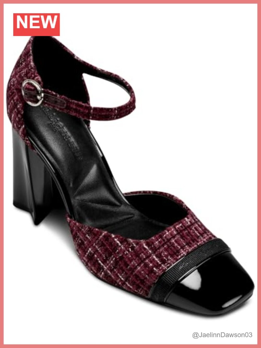 Sapphira Closed Toe Block Heel Pump Ankle Strap